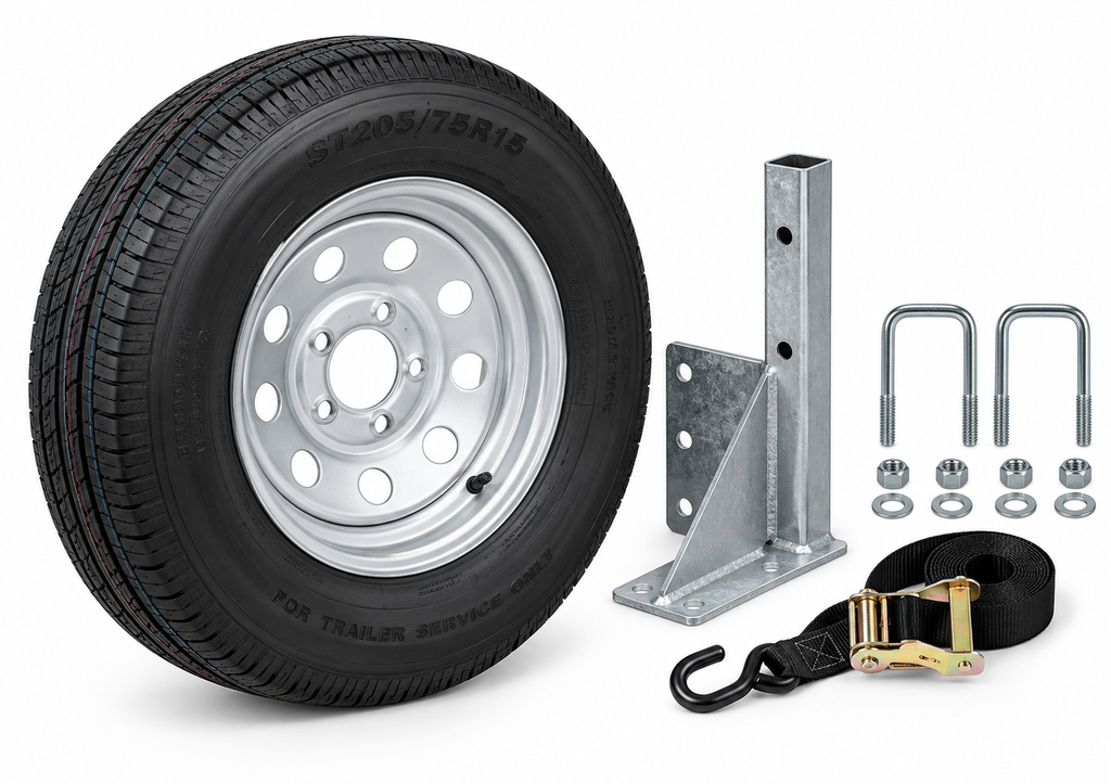 Boat trailer spare tire kit